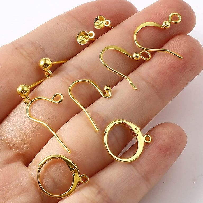 Doreen Beads 6 Pairs 14K Gold Filled Earring Hooks-Hypoallergenic Ear Wire Fish Hooks with Ball and Loop for Jewelry Making, Gold Jewelry Findings