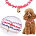 thumbnail image 3 of Dog Necklace Decorative Crisp Bell Stylish Pet Cat Dog Fake Pearl Ribbon Neck Circle, 3 of 5
