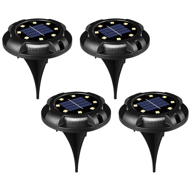 Luces solares decorativas para exteriores, luces de suelo con energía solar, luces de disco solares LED, luces solares para jardín, camino, paisaje, patio, césped, pasarela, luz blanca (luz azul en