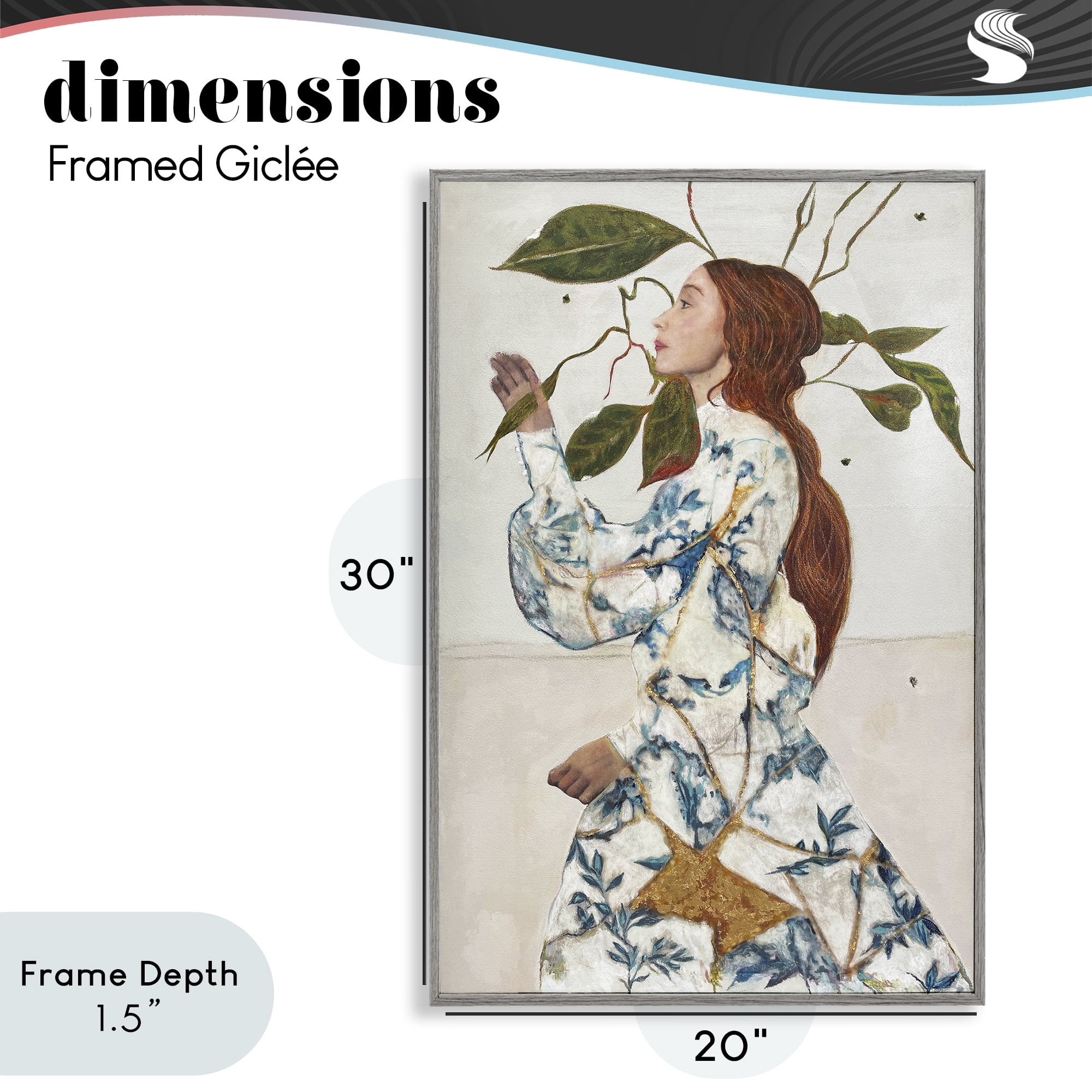 Stupell Industries Le Voyage Fantastique Portrait Gray Framed Giclee Art, design by Karenina Fabrizzi
