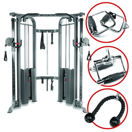 XMark Functional Trainer Cable Machine with Dual 200 lb Weight Stacks, 19 Adjustments, and an UPGRADED Accessory Package