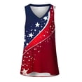 thumbnail image 3 of Women's 4Th of July Patriotic American Flag Print Tank Top, V Neck Sleeveless Casual Top, 3 of 5