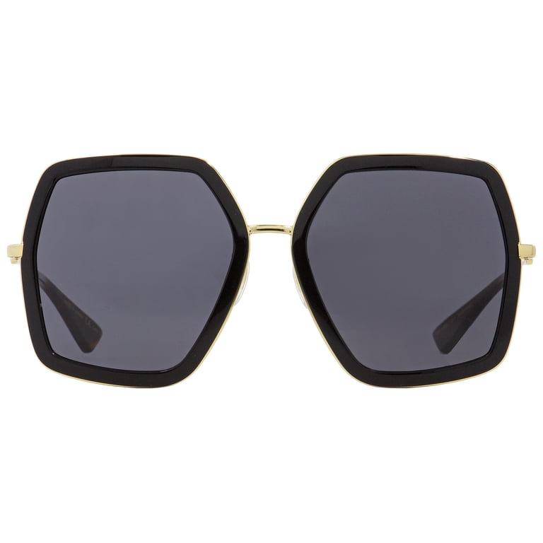 New GUCCI GG0106S 001 SQUARE WOMEN’S SUNGLASSES GUCCI GUCCI GG0106s Oversize Clear Green Red Square Frame Women  main image 3