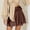 Brown, variant on YMNXA Women's Skirt High Waist Wrap Skirt Casual Flowy Skirt With Tie Waist And Ruffles For Daily Wear Beige L