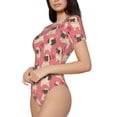 thumbnail image 2 of The Xecao Cute French Bulldog Women's Crew Neck Body Suit, a short-sleeved bodysuit and basic swimsuit, both comfort and style for dating and daily life, 2 of 9