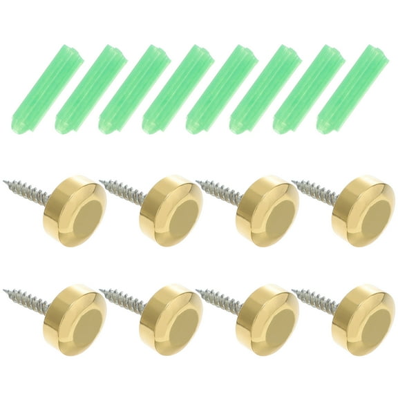 FRCOLOR 8 Sets Mirror Screws Fasteners Brass Caps Decorative Mirror Nails Screw Cover Caps