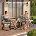 thumbnail image 4 of 3-Piece Outdoor Bistro Set with Glass Coffee Table, Aiho Outdoor Patio Conversation Set with Soft Cushion for Garden, Backyard, Poolside, Balcony - Light Gray, 4 of 7