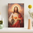 thumbnail image 3 of COGL Jesus Picture Sacred Heart of Wall Art Divine Mercy Picture Canvas Wall Decor Christ Jesus Portrait Poster Prints Christian Religious Artwork for Living Room Bedroom 12x18inch Framed, 3 of 6