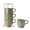 Vintage Turquoise, variant on Large Ceramic Coffee Mug Set of 4 with Stand, 15 Oz Stackable Different Embossment Ribbed Latte Cup Set for Cappuccino, Tea, Hot Cocoa, Drinks - Dishwasher & Microwave Safe