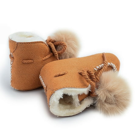 

TOWED22 Toddler Girl Sneaker Infant Babys Boys Girls Winter Hair Ball Fluffy Cotton Shoes Toddler Shoes Babys Shoes Cotton Boots Khaki