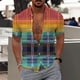 thumbnail image 2 of Camisas Y Playeras Moda para hombre y ocio 3D Impresión digital Botón Solapa Camisa de manga corta Tops (Green, 4XL), 2 of 4
