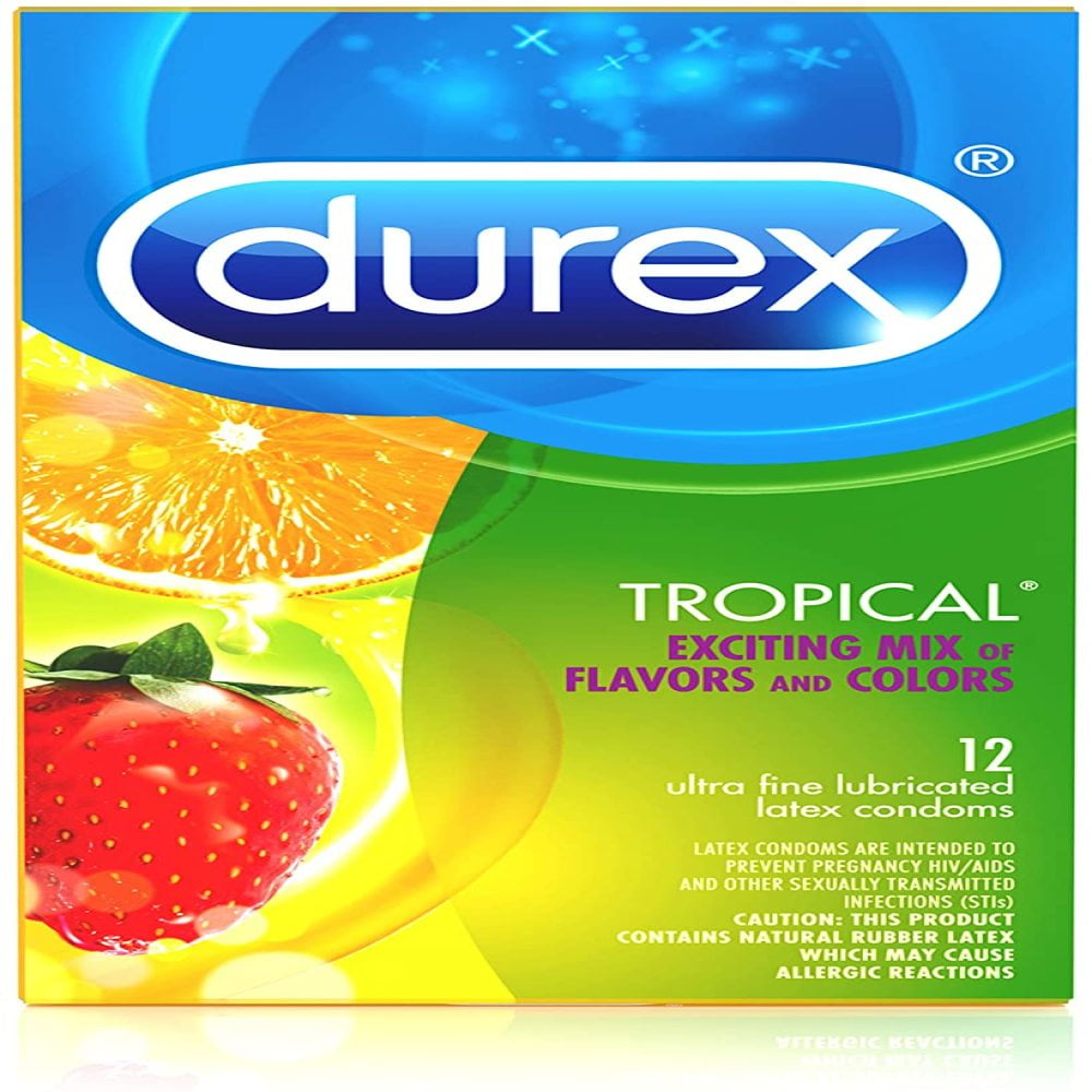 "Durex Tropical Condoms, Natural Rubber Latex Condoms for Men, FSA