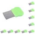 thumbnail image 1 of sweethay Peines para pulgas, cepillo de de Metal, cepillos para el cabello de acero inoxidable, multiusos para el hogar, para eliminar huevos Verde 10Conjunto, 1 of 6