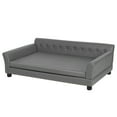 thumbnail image 4 of BingoPaw Extra Large Wooden Frame Raised Lounge Bed Dog Sofa Couch with Comfortable Cushion Mat Grey, 4 of 10