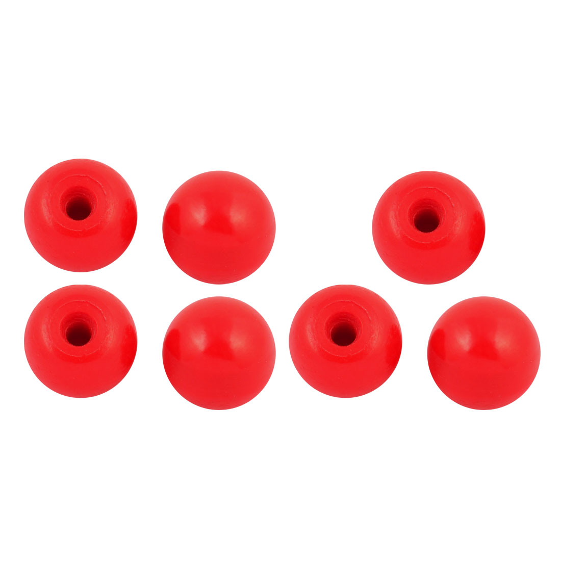 7Pcs Red Plastic Round Handle Ball Knob M6 Threaded 25mm Dia Machine