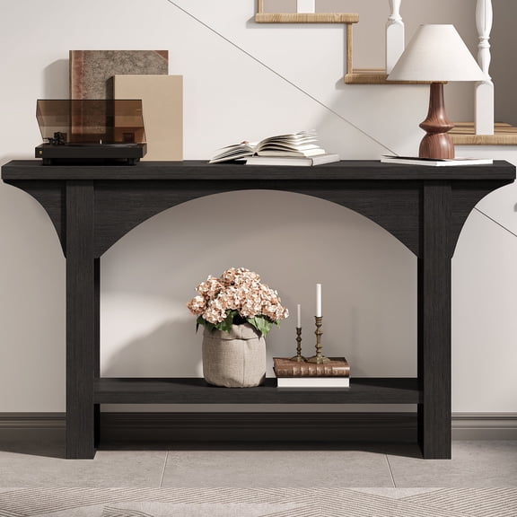 Tarnorci 55" Console Tables for Entryway Hallway, Living Room，	black