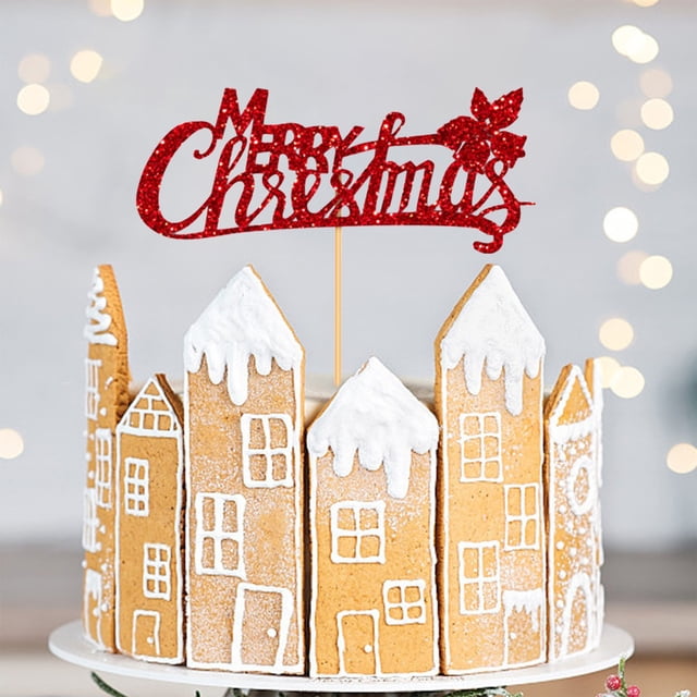 Fiudx Artículos en oferta con ofertas flash Decoración de pastel de postre navideño Decoración de mesa de postres Complemento de pastel de árbol de Navidad Suministros para fiestas