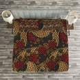 thumbnail image 3 of Ambesonne East Quilted Bedspread Set 3 Pcs, Traditional Roses Dragon, King Size, Jade Green Sand Brown, 3 of 3