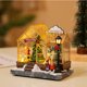 thumbnail image 5 of Bewildely Adorno navideño de casa de madera con luces LED para decoración festiva del hogar. Kits de decoración para fiestas, 5 of 6