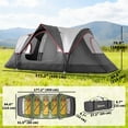 thumbnail image 3 of Outsunny Tente de Camping, Tente pour 6-8 Personnes avec 2 Chambres, Gris Foncé, 3 of 10