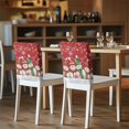 thumbnail image 5 of TSOVTHRID Snowman Christmas Light Print Chair Back Protector Dining Room Chair Cover Removable Stretch Polyester Fabric Chairs Back Slipcovers Cover for Kitchen Hotel Party Christmas Decor, Set of 4, 5 of 7