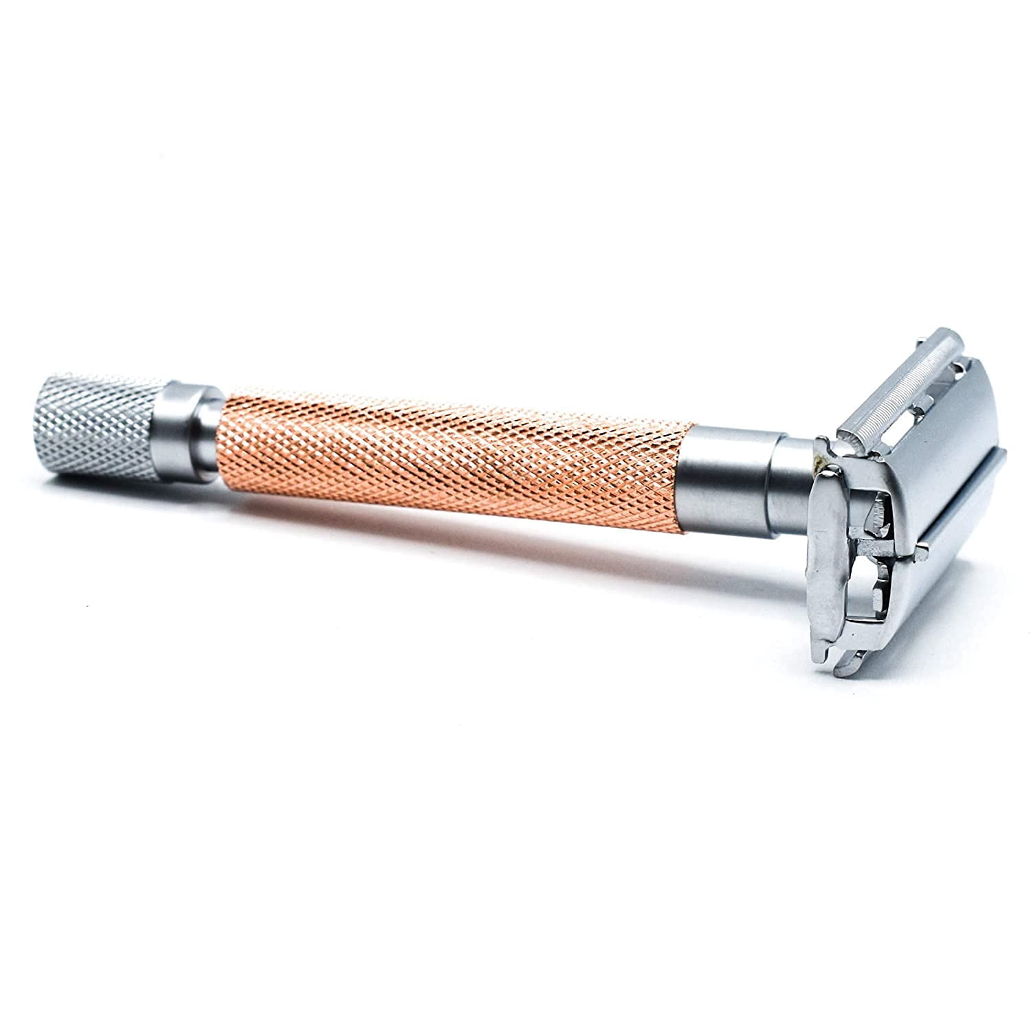 Parker Safety Razor 74R Butterfly Twist-to-Open Double Edge Safety Razor with 5 Parker Platinum Blades (Rose Gold)