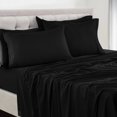 thumbnail image 4 of LDC Lux Decor Collection 6 Piece Bed Sheet Set Deep Pocket Ultra Soft Microfiber Bedding Sheets King - Black, 4 of 5