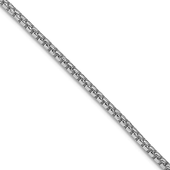925 Sterling Silver Rhodium Plated 1.75mm Sparkle-Cut Round Box Chain Necklace 24 Inch Chain Necklace for Women and Men