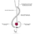 thumbnail image 5 of Gem Stone King Red Ruby Treble Clef Pendant Necklace Music Note Jewelry Gift for Women By Keren Hanan | 925 Sterling Silver | 0.35 Cttw | Gemstone Birthstone | With 18 inch Silver Chain, 5 of 5