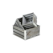 Cheungs 4711-3GW Gray Washed Slatted Wood Mini Crates - Set of 3