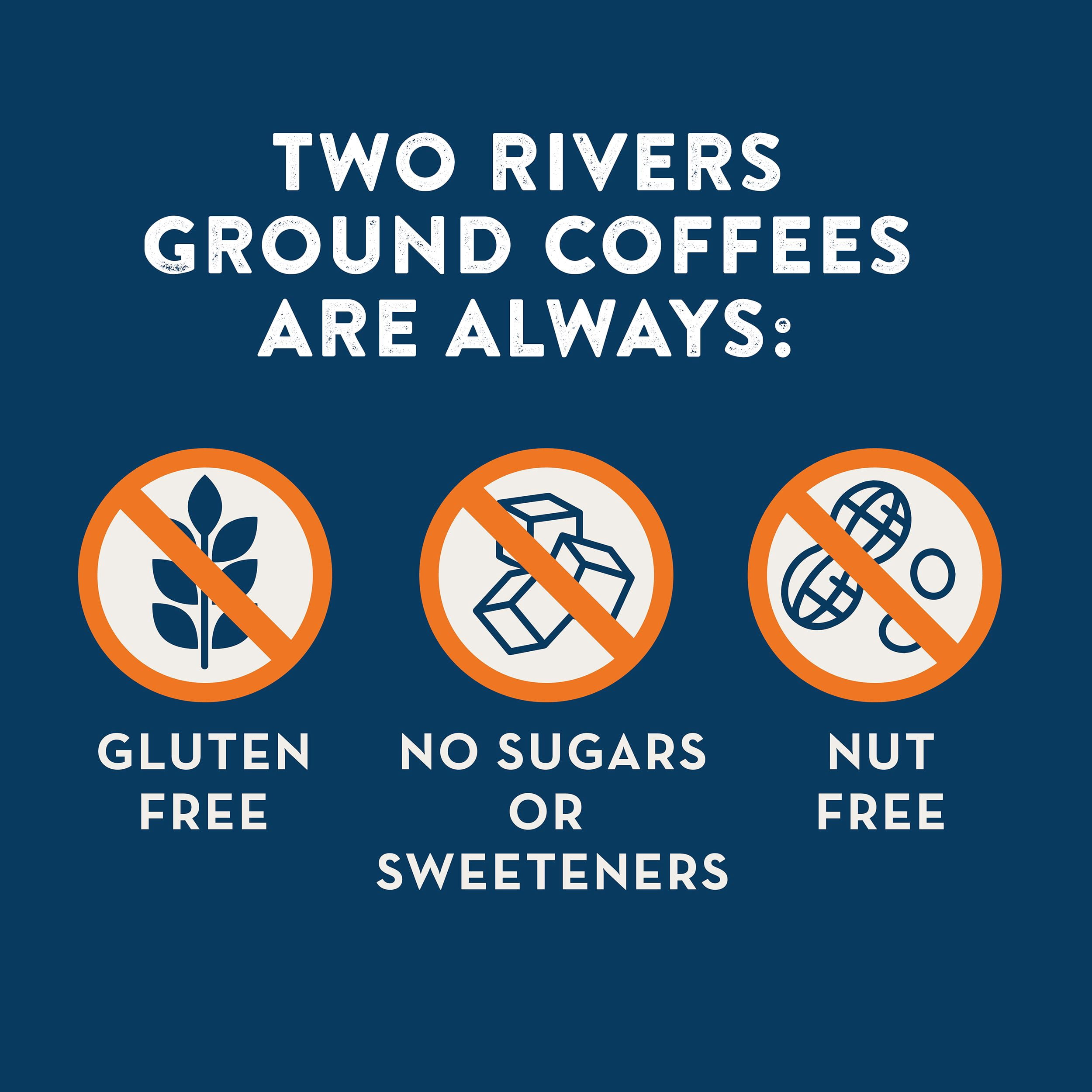 Two Rivers Coffee Flavored Ground Coffee Bag, Junior Mint, 6-Pack