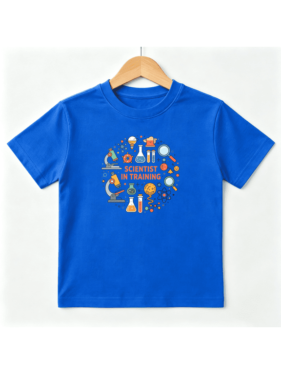 Scientist In Training STEM School Boys Graphic Tees Science Kids T-Shirt 100% Cotton Short Sleeve Tops Ages 4-13Y