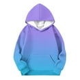 thumbnail image 4 of Dgankt Girls Hoodies Gradient Printed Sleeves Long Sleeves Casual Hooded Sweatshirt for 5-14 Years, 4 of 5