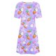 thumbnail image 4 of Vestido Corto para las Mujeres Cuello Redondo Manga Corta Impresa Suéter, Moda Casual Estilo Línea, 4 of 5