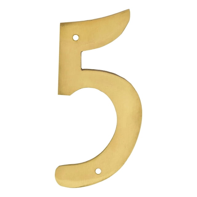 Número 5 Hy-Ko Latón Dorado 10.16Cm