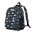 thumbnail image 2 of Police and Star Black Pattern Backpack for School, Cute School Bag with Adjustable Shoulder Straps and Padded Back, 13.8"x11.4"x6", 2 of 5