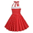 thumbnail image 4 of Pinup Dresses for Girls 50s Pin up Dress Girls Retro Dress 1950s Vintage Dress Kids A line Party 50's Polka Dot Dresss, 4 of 7