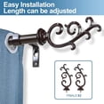 thumbnail image 4 of Urbanest Adjustable Single Curtain Rod Set Julietta Finials – 5/8 -Inch Diameter, With Bronze Rod, 84–120 Inches, 4 of 6
