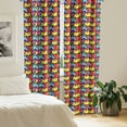 thumbnail image 2 of Colorful Curtains 2 Panels Set, Graffiti Composition of Ornate Abstract Shapes Modern Street Art Illustration, Window Drapes for Living Room Bedroom, 56"W X 84"L, Multicolor, by Ambesonne, 2 of 5