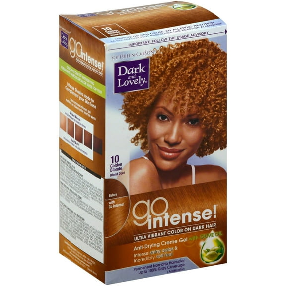 Dark and Lovely Go Intense! Ultra Vibrant Permanent Hair Color, Golden Blonde [10] 1 ea
