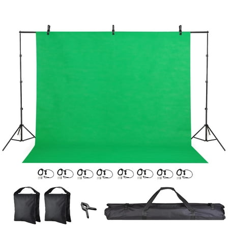 Image of 8.5x10Ft Backdrop Support Stand Kit Non-woven Backdrop Green Photography Video