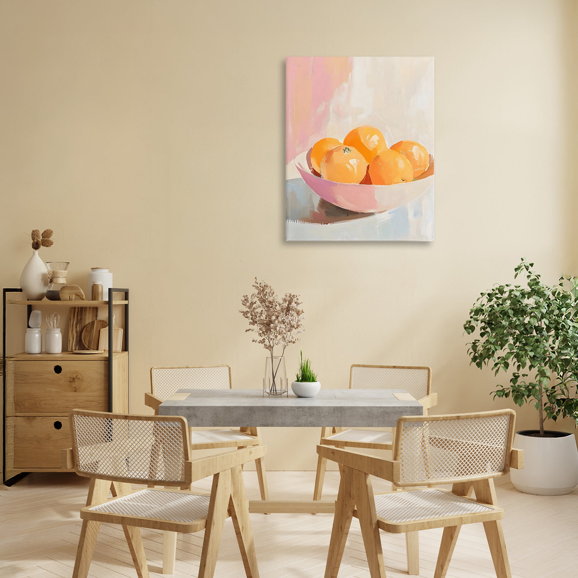 Stupell Industries Pastel Bowl of Oranges Canvas Wall Art, design by The Prints Vibe