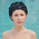 thumbnail image 3 of Gorro de baño para mujer, nuevo tejido de nailon elástico que protege las orejas, pelo largo, sombrero deportivo para piscina para mujer al aire libre, 3 of 4