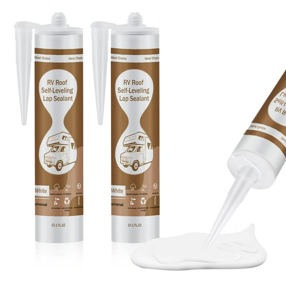 Sellador Dongxw para techo de autocaravana, autonivelante, blanco, 300 ml, paquete de 2
