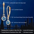 thumbnail image 2 of Gem Stone King 14K Yellow Gold Persian Blue Moissanite Drop Dangle Earring for Women with Leverback (1.00 Cttw, Gemstone Birthstone, Round 5MM), 2 of 5