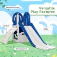 thumbnail image 3 of Toddler Climber and Slide Set 4 in 1,Kids Playground Climber Freestanding Slide Playset with Basketball Hoop Play Combination for Babies Indoor & Outdoor,63.4"Lx31.1"Wx40.2"H,Blue, 3 of 9