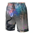 thumbnail image 4 of Balery Elephant Fireworks Celebration Traje de Baño Estilo Hawaiano para Hombre, Shorts de Secado Rápido con Bolsillos-3X-Large, 4 of 6