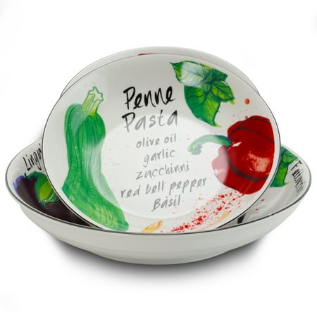 Gibson Home Fruit Orchard 5-Piece Ceramic Pasta Bowl Set in Assorted