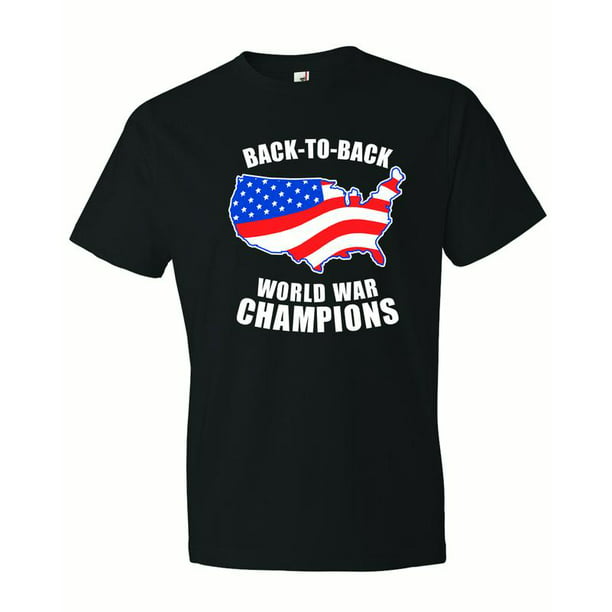 CPT - Men's American FLAG Back to Back World War Champs T-Shirt-Black ...