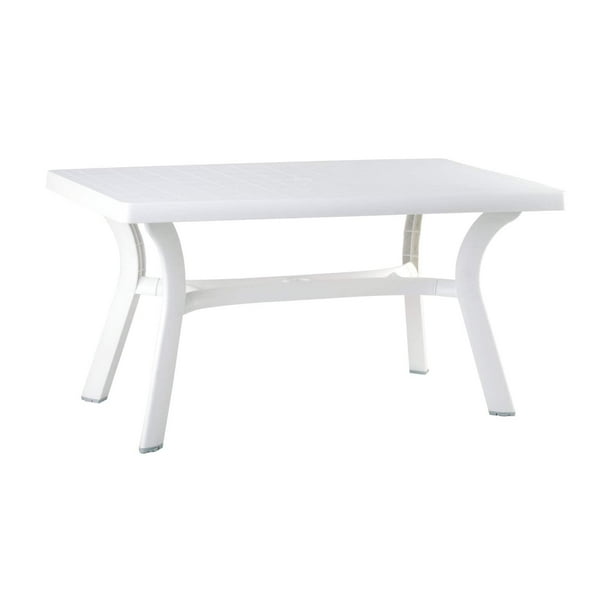 Compamia Sunrise Resin 55 In Rectangle Patio Dining Table Com Rectangle Patio Dining Table, White Patio Dining Table